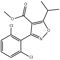 3-(2,6-二氯苯基)-5-异丙基异恶唑-4-甲酸甲酯 结构式