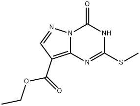 ethyl 2-(Methylthio)-4-oxo-3,4-dihydropyrazolo[1,5-a][1,3,5]triazine-8-carboxylate 结构式