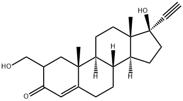2Α-羟甲基-17Β-羟基-17Α-乙炔基-雄甾-4-烯-3-酮 结构式