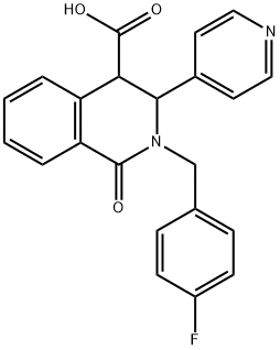 2-(4-FLUOROBENZYL)-1-OXO-3-PYRIDIN-4-YL-1,2,3,4-TETRAHYDROISOQUINOLINE-4-CARBOXYLIC ACID 结构式