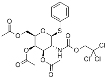 苯基3,4,6-三-O-乙酰基-2-脱氧-1-硫代-2-(2,2,2-三氯乙氧基甲酰氨基)-Β-D-吡喃半乳糖苷 结构式