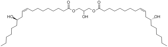 R-(Z)-12-羟基-9-十八烯酸与1,2,3-丙三醇的二酯 结构式