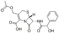 [6R-(6alpha,7beta)]-3-(acetoxymethyl)-7-(hydroxyphenylacetamido)-8-oxo-5-thia-1-azabicyclo[4.2.0]oct-2-ene-2-carboxylic acid 结构式