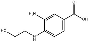 Benzoic acid, 3-amino-4-[(2-hydroxyethyl)amino]- (9CI) 结构式