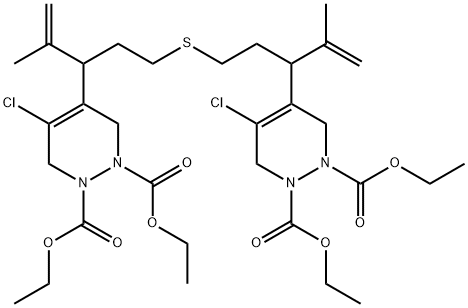 4,4'-[Thiobis(3-isopropenyltrimethylene)]bis(5-chloro-3,6-dihydro-1,2-pyridazinedicarboxylic acid diethyl) ester 结构式