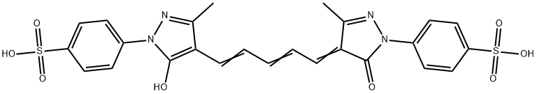 4-[4,5-二氢-4-[5-[5-羟基-3-甲基-1-(4-磺酸苯基)-1H-吡唑-2-基-]-2,4-亚戊二烯基]-3-甲基-5-氧代-1H-吡唑-1-基]苯磺酸 结构式