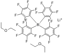 四(五氟苯基)硼酸锂二乙基醚络合物 结构式