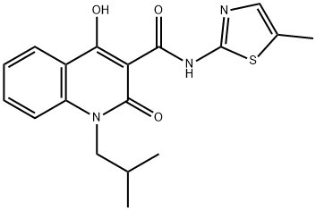 3-QuinolinecarboxaMide, 1,2-dihydro-4-hydroxy-1-(2-Methylpropyl)-N-(5-Methyl-2-thiazolyl)-2-oxo- 结构式