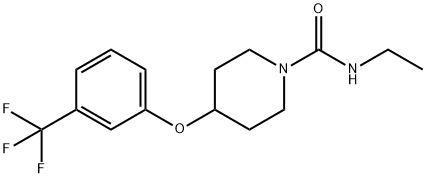 N-Ethyl-4-(3-trifluoromethylphenoxy)-1-piperidinecarboxamide 结构式