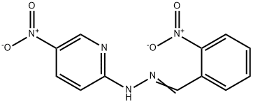 5-nitro-N-[(2-nitrophenyl)methylideneamino]pyridin-2-amine 结构式