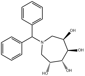 1H-Azepine-3,4,5,6-tetrol, 1-(diphenylmethyl)hexahydro-, (3R,4R,5R,6R)- 结构式