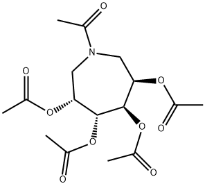 1H-Azepine-3,4,5,6-tetrol, 1-acetylhexahydro-, tetraacetate (ester), (3R,4R,5R,6R)- 结构式