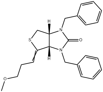 (3aS-cis)-1,3-dibenzyltetrahydro-4-(3-methoxypropylidene)-1H-thieno[3,4-d]imidazol-2(3H)-one 结构式