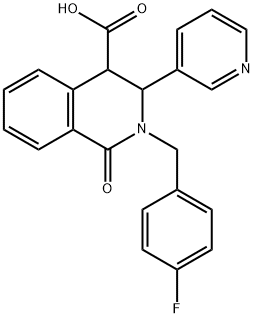 2-(4-FLUOROBENZYL)-1-OXO-3-PYRIDIN-3-YL-1,2,3,4-TETRAHYDROISOQUINOLINE-4-CARBOXYLIC ACID 结构式