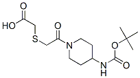 Acetic acid, [[2-[4-[[(1,1-dimethylethoxy)carbonyl]amino]-1-piperidinyl]-2-oxoethyl]thio]- (9CI) 结构式