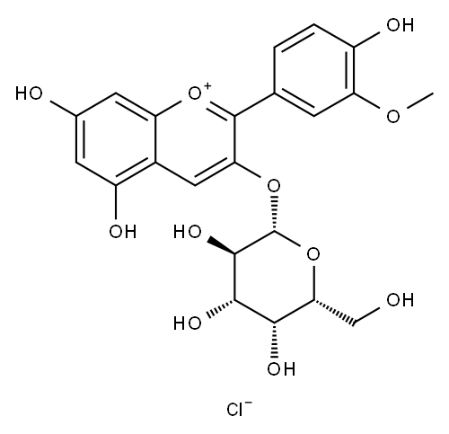 氯化芍药花青素半乳糖苷 结构式