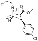 8-AZABICYCLO[3.2.1]OCTANE-2-CARBOXYLIC ACID, 3-(4-CHLOROPHENYL)-8-(2-FLUOROETHYL)-, METHYL ESTER, (1R,2S,3S,5S)- 结构式