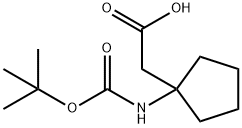 N-BOC-2-(1-氨基环戊基)乙酸 结构式