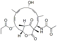 N-[(1S,2R,3E,5E,7S,9E,11E,13S,15R,19R)-7-Hydroxy-1,4,10,19-tetramethyl-17,18-dioxo-13-(1-oxopropoxy)-16-oxabicyclo[13.2.2]nonadeca-3,5,9,11-tetrene-2-yl]-2-oxopropanamide 结构式