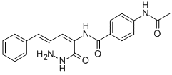 2-(p-Acetamidobenzamido)-5-phenyl-2,4-pentadienoic acid hydrazide 结构式
