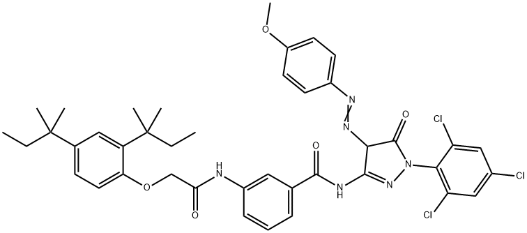 3-[[2-[2,4-双(叔戊基)苯氧基]乙酰基]氨基]-N-(4,5-二氢-4-[(4-甲氧苯基)偶氮-5-氧代-1-(2,4,6-三氯苯基)-1H-吡唑-3-基]苯甲酰胺 结构式