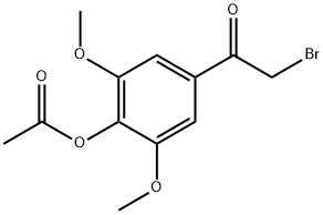4-(2-溴乙酰基)-2,6-二甲氧基苯基乙酸酯 结构式