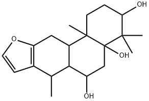 1,2,3,4,4a,5,6,6a,7,11,11a,11b-Dodecahydro-4,4,7,11b-tetramethylphenanthro[3,2-b]furan-3,4a,6-triol 结构式