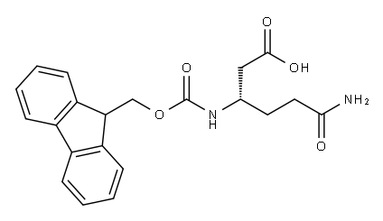 (3S)-6-氨在-3-[[(9H-芴-9-甲氧基)羰基]氨基]-6-氧代己酸 结构式