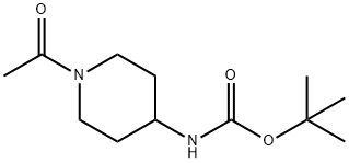 1-乙酰基-4-BOC氨基哌啶 结构式