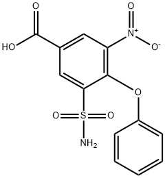 3 - 硝基-4 - 苯氧- 5-氨磺酰苯甲酸 结构式
