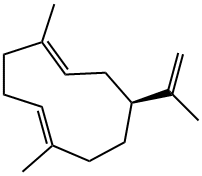 (1Z,5Z,8S)-1,5-dimethyl-8-prop-1-en-2-yl-cyclodeca-1,5-diene 结构式