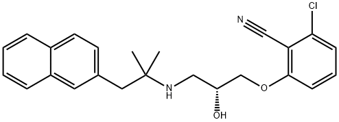 2-氯-6-[(2R)-3-[[1,1-二甲基-2-(2-萘基)乙基]氨基]-2-羟基丙氧基]苯腈 结构式
