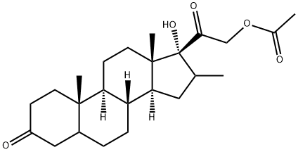 16Α-甲基孕甾(烷)-17Α,21-二醇-3,20-二酮-21-醋酸酯 结构式