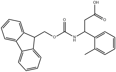 FMOC-(RS)-3-氨基-3-(2-甲基苯基)-丙酸 结构式
