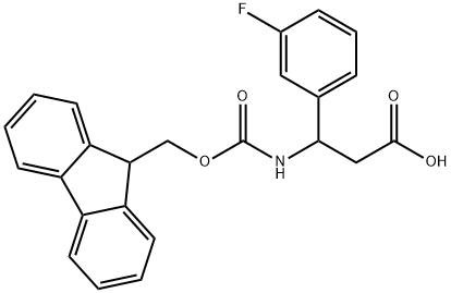 FMOC-(RS)-3-氨基-3-(3-氟苯基)-丙酸 结构式