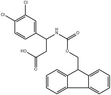 3-((((9H-芴-9-基)甲氧基)羰基)氨基)-3-(3,4-二氯苯基)丙酸 结构式