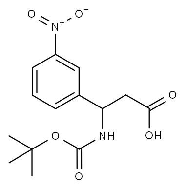 3-(BOC-氨基)-3-(3-硝基苯基)丙酸 结构式