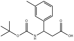 3-(BOC-氨基)-3-(3-甲基苯基)丙酸 结构式