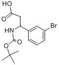 N-叔丁氧羰基-3-氨基-3-(3'-溴苯基)丙酸 结构式