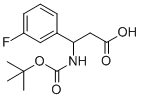 3-(BOC-氨基)-3-(3-氟苯基)丙酸 结构式