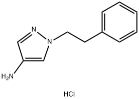 1-phenethylpyrazol-4-amine hydrochloride 结构式