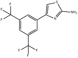 4-(3,5-双三氟甲基苯基)噻唑-2-胺 结构式