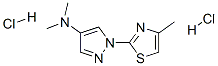 N,N-dimethyl-1-(4-methyl-1,3-thiazol-2-yl)pyrazol-4-amine dihydrochloride 结构式