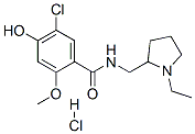 5-chloro-N-[(1-ethyl-2-pyrrolidinyl)methyl]-4-hydroxy-2-methoxybenzamide monohydrochloride 结构式