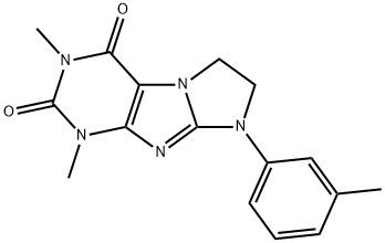 7,8-Dihydro-1,3-dimethyl-8-(m-tolyl)-1H-imidazo[2,1-f]purine-2,4(3H,6H)-dione 结构式