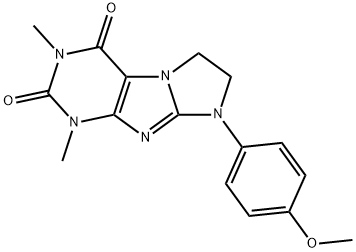 7,8-Dihydro-8-(p-methoxyphenyl)-1,3-dimethyl-1H-imidazo[2,1-f]purine-2,4(3H,6H)-dione 结构式