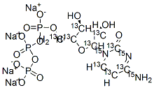 5′-三磷酸胞苷-13C9,15N3 钠盐 结构式