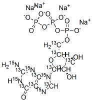 GUANOSINE-13C10, 15N5 5'-TRIPHOSPHATE SODIUM SALT 99 ATOM %13C 99 ATOM%15N 结构式