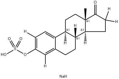 雌酮-D4 3-硫酸酯钠盐 结构式