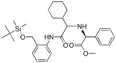 Benzeneacetic acid, alpha-[[1-cyclohexyl-2-[[2-[[[(1,1-dimethylethyl)dimethylsilyl]oxy]methyl]phenyl]amino]-2-oxoethyl]amino]-, methyl ester, (alphaS)- (9CI) 结构式